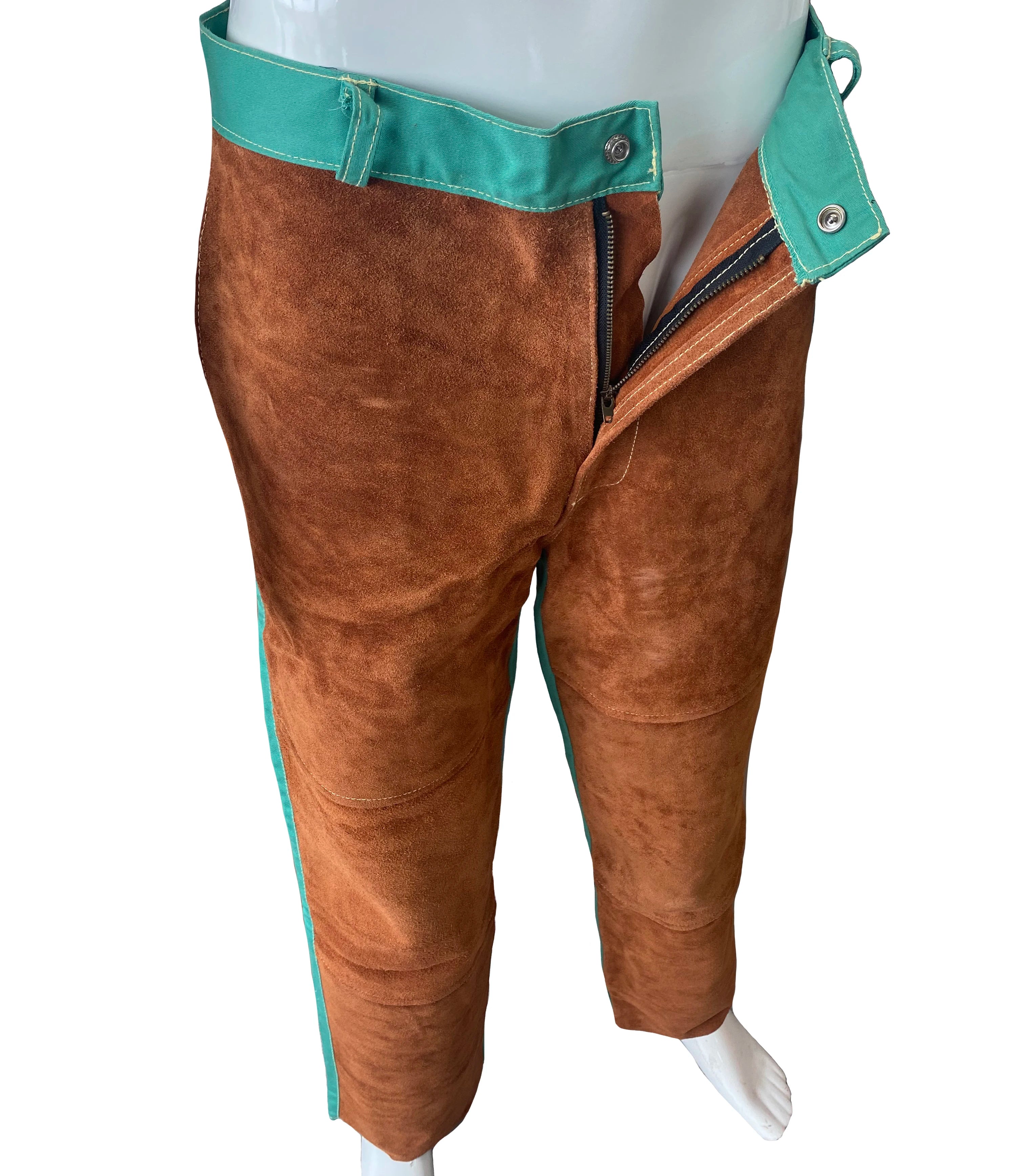 Welding Clothing Fire Proof Welding Trousers Split Cow Leather Welder Jackets FR Cotton Pants Flame Retardant Welding Coverall