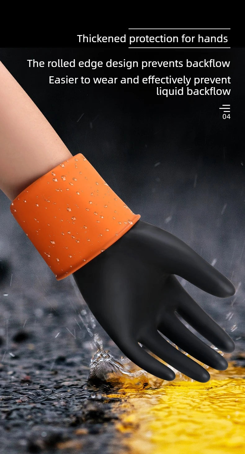 35-55cm Heavy Duty Waterproof Latex Gloves Chemical Resistant Acid Oil Resistant for Home Industry Factory Work Safety Gloves
