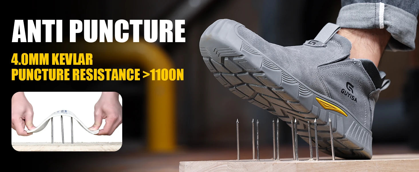 Steel Toe Safety Shoes for Men Women Slip Resistant Work Shoes Sneaker Outdoor Protective Work Shoes Outdoor Security Boots Men