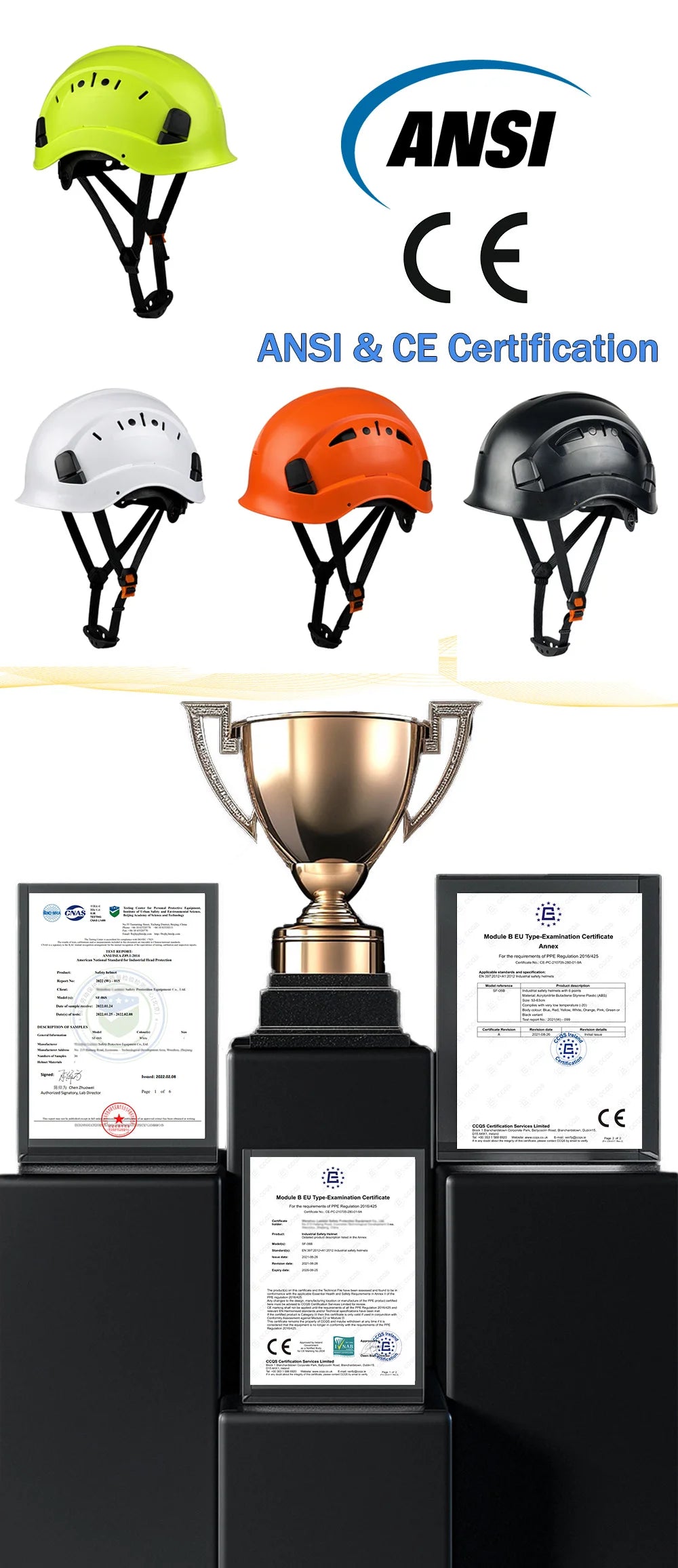 CE Safety Helmet Lightweight ABS Hard Hat w/ Adjustable Ventilation System Safety Cap Construction Working Head Protection ANSI