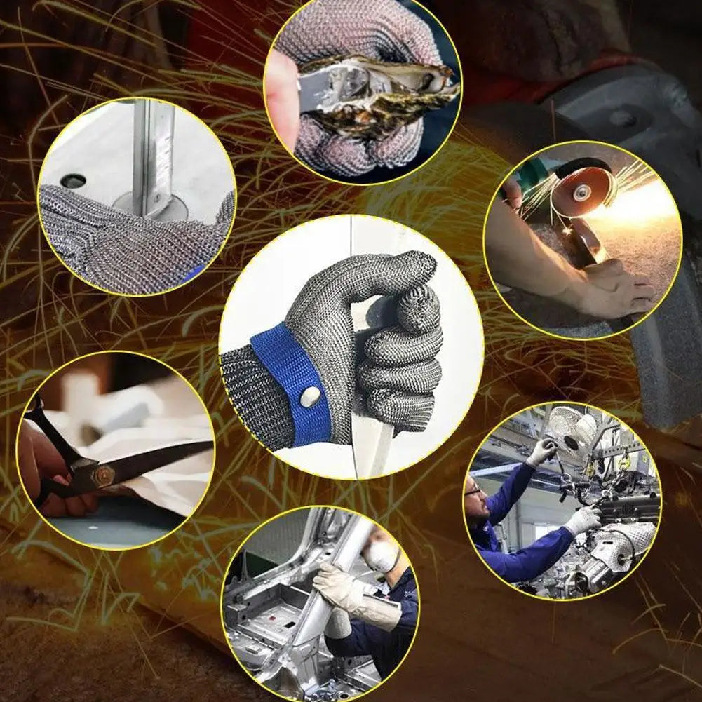 Anti-cut Gloves Safety Cut Proof Stab Resistant Stainless Steel Wire Metal Mesh Butcher Hand Protect Meat Cut-Resistant Gloves