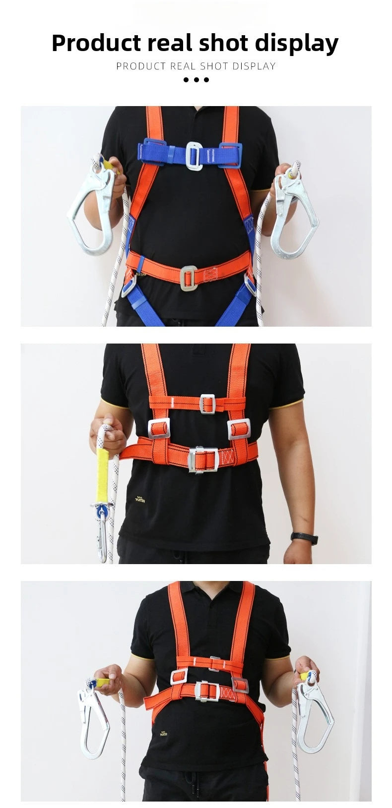 National Standard Double Back Full Body Double Hook Buffer Safety Belt European Five Point High-altitude Work Safety Belt