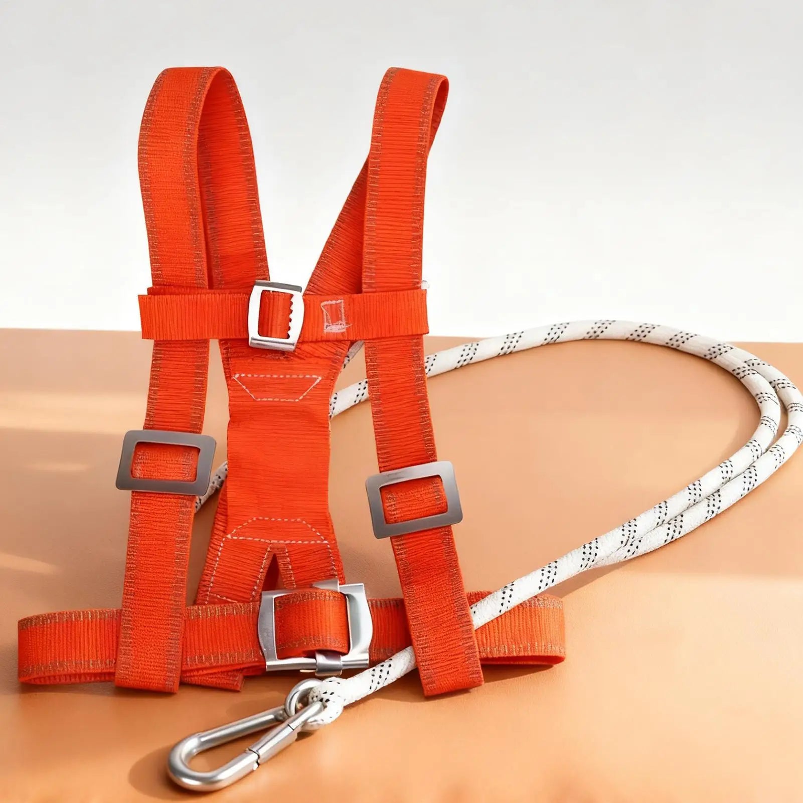 Adjustable Safety Harness Fall Protection, Double-Strap Full Body Harness for Window Cleaning, Warehouse, Construction & Work
