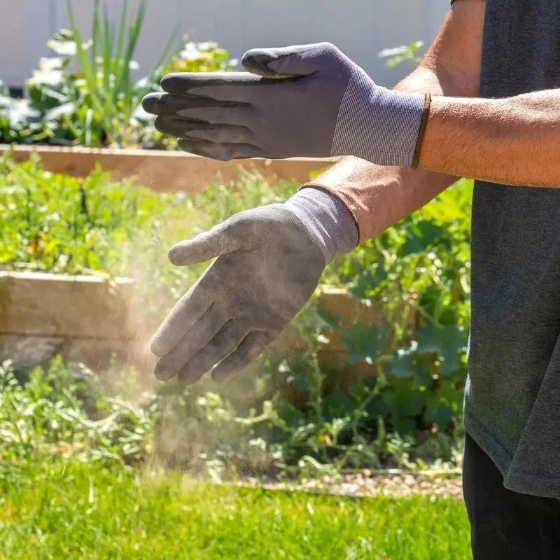 Work Gloves Microfoam Nitrile Coated Touchscreen Nylon Safety Gloves with Grip for Men Gardening Yard Lawn Mechanic Construction