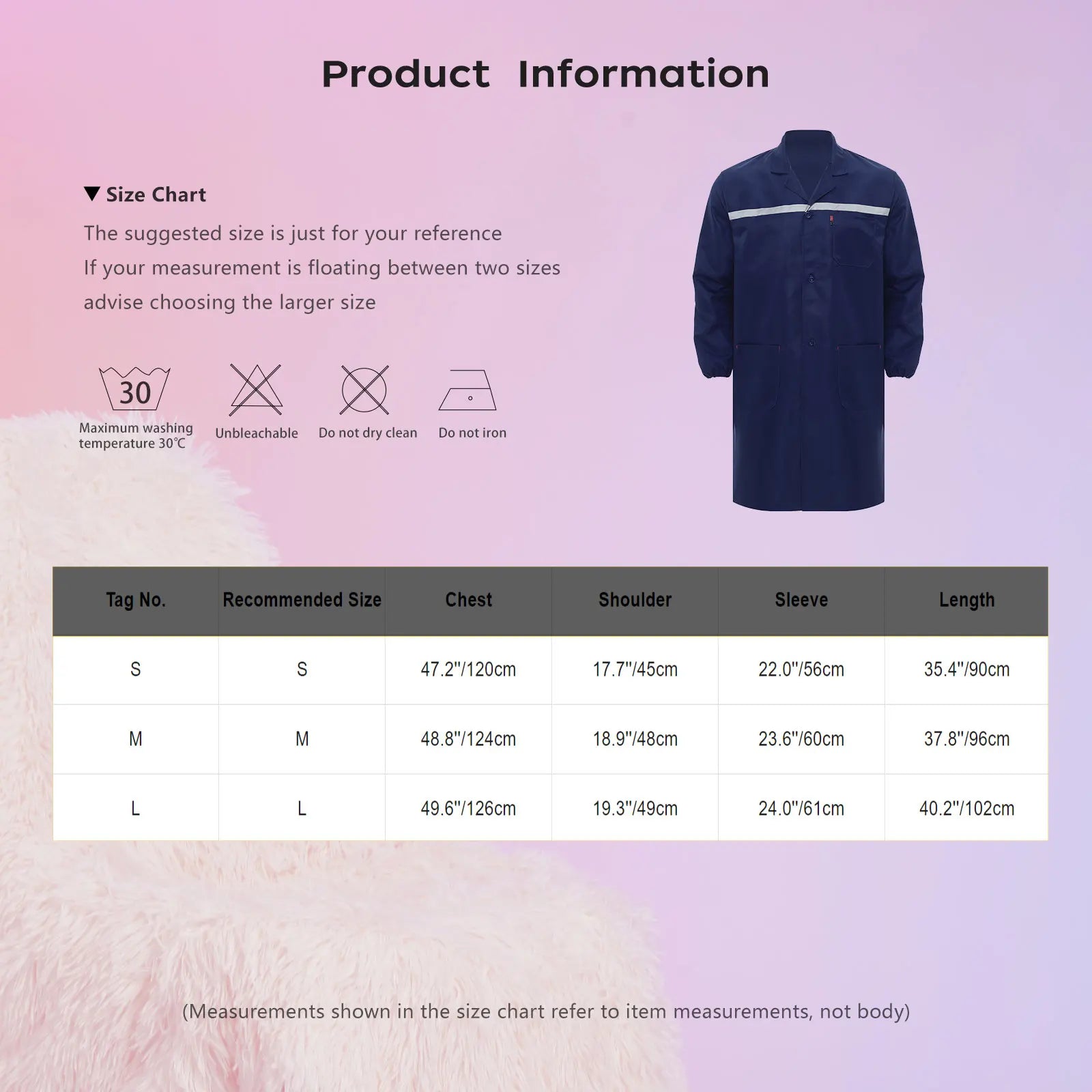 Mens Womens Factory Workshop Uniform Long Sleeve Pockets Button-up Coverall Reflective Strips Long Workwear Wear-resistant Coat