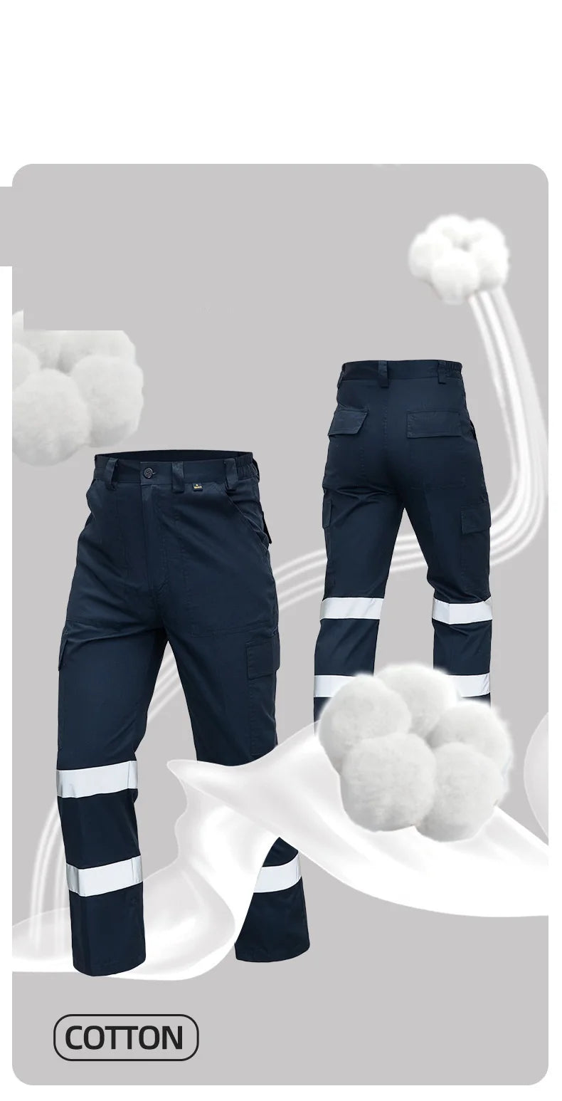 Hi Vis safety work clothes polo shirt safety Cargo pants work trousers Mechanic's repairman Working Shirt with trousers Coverall