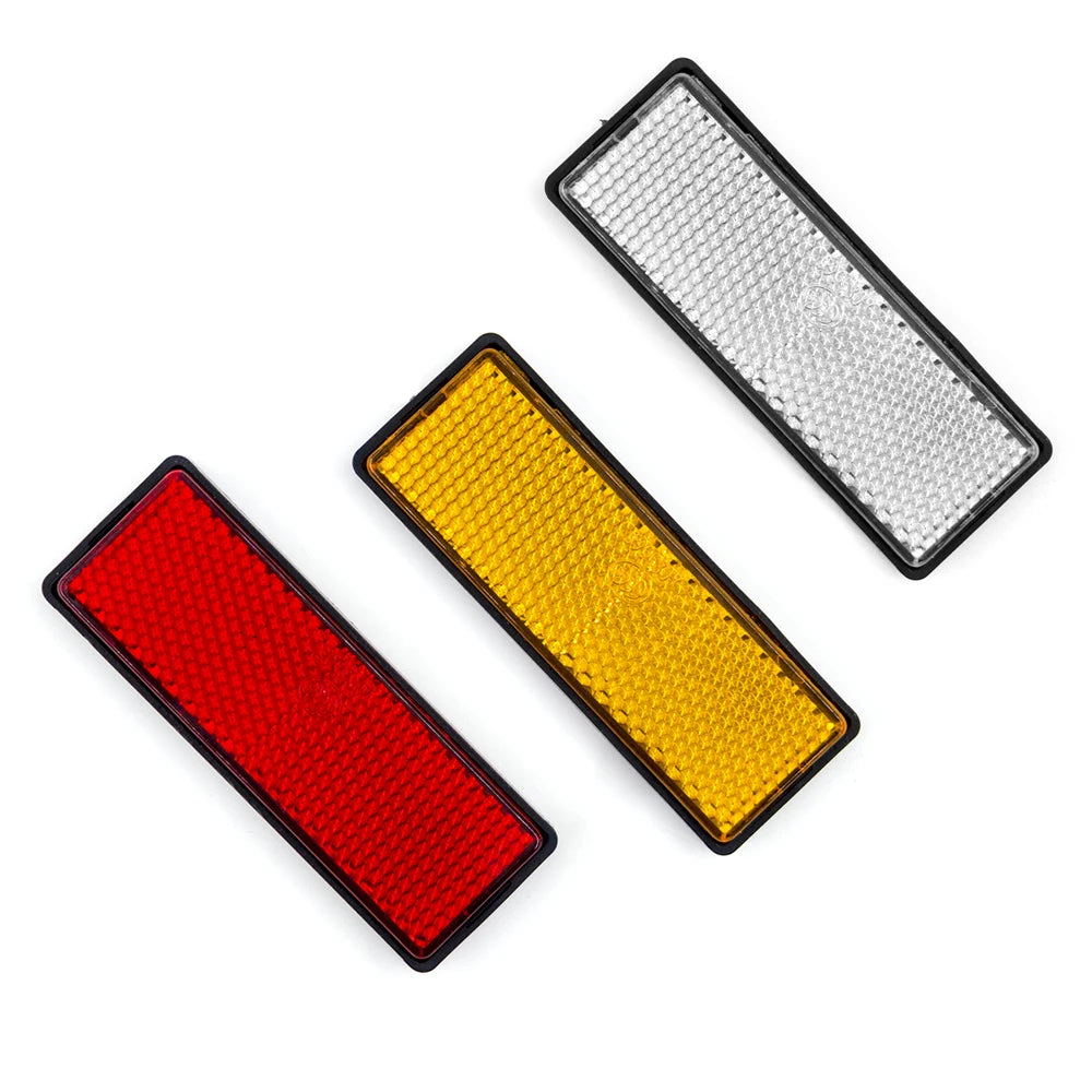 2PCS Self Adhesive Reflector Rectangular Round Safety Mark Signal Strip Position Reflective Car Carriers Trailer Motorcycle Bus