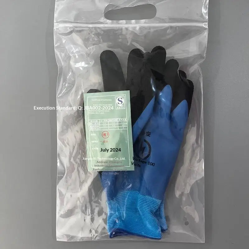 New 1 Pair Withstanding Voltage 1000V High Elasticity Glove Safety Protective Blue Electrician Insulating Gloves
