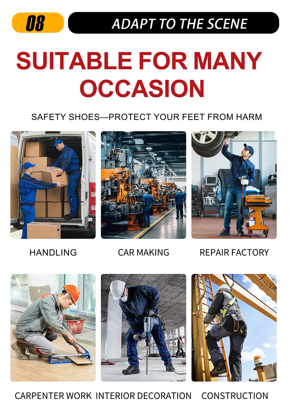Men's Steel Toe Safety Shoes Anti-Strike Mid-Calf Protection Outdoor Safety Boots Industrial Work Footwear Comfortable Breathabl