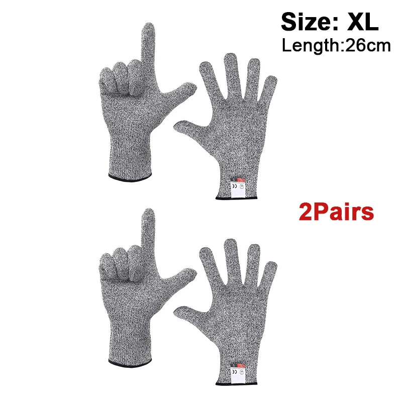 Cut Resistant Gloves HPPE Level 5 Abrasion Resistant Carpentry Kitchen Knife Fish Grabbing Slip Resistant Hand Protection