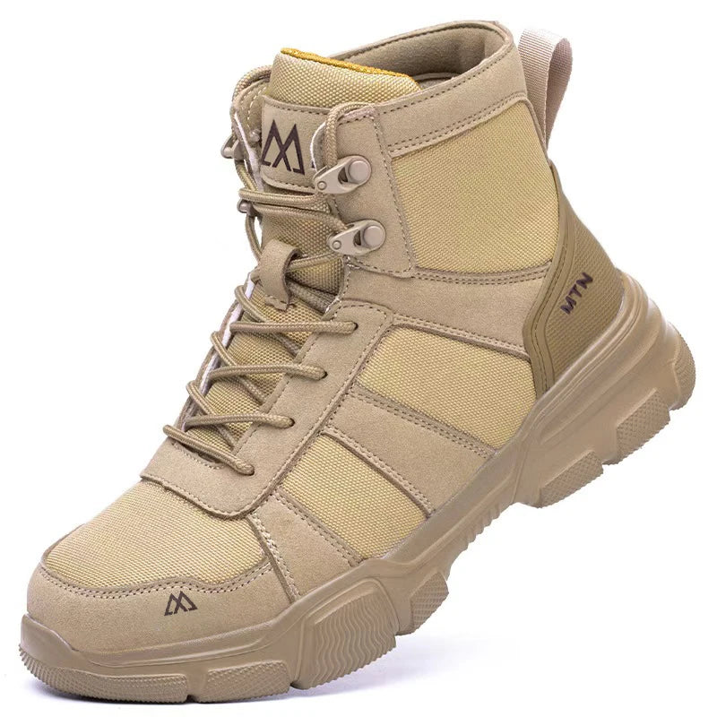 Men Industrial Steel-Toe Work Shoes- Breathable Anti-Smash Protection