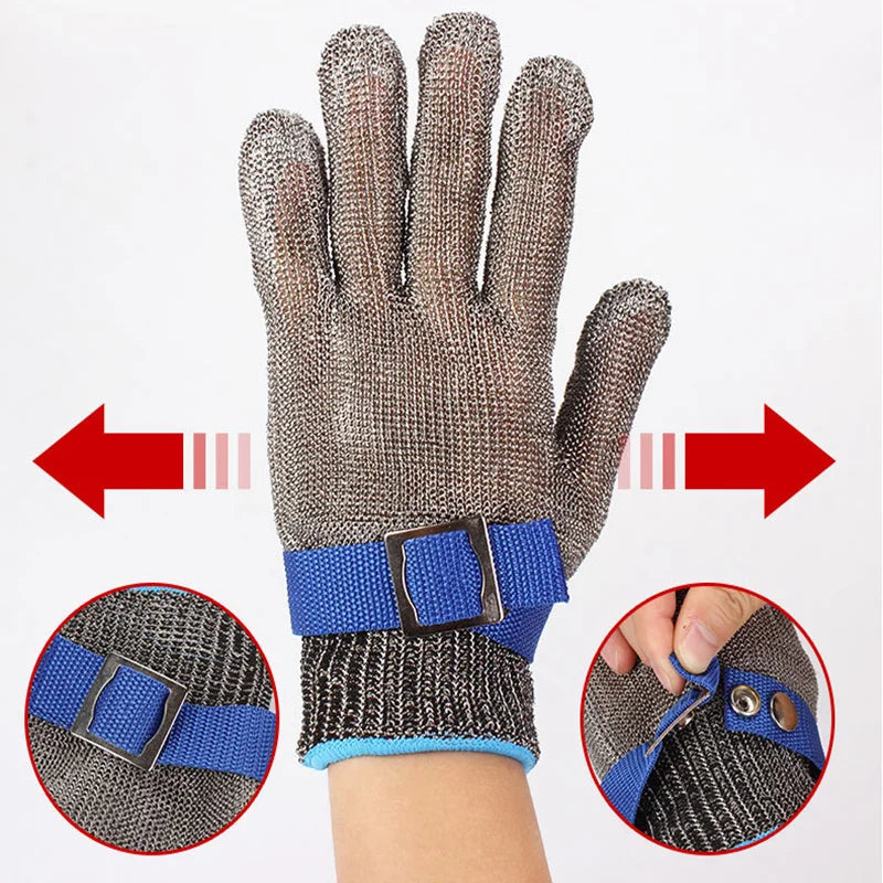 Stainless Steel Gloves Anticut Safety Cut Resistant Hand Protective Metal Glove Meat Mesh For Butcher Wire Knife Proof Cut Glove