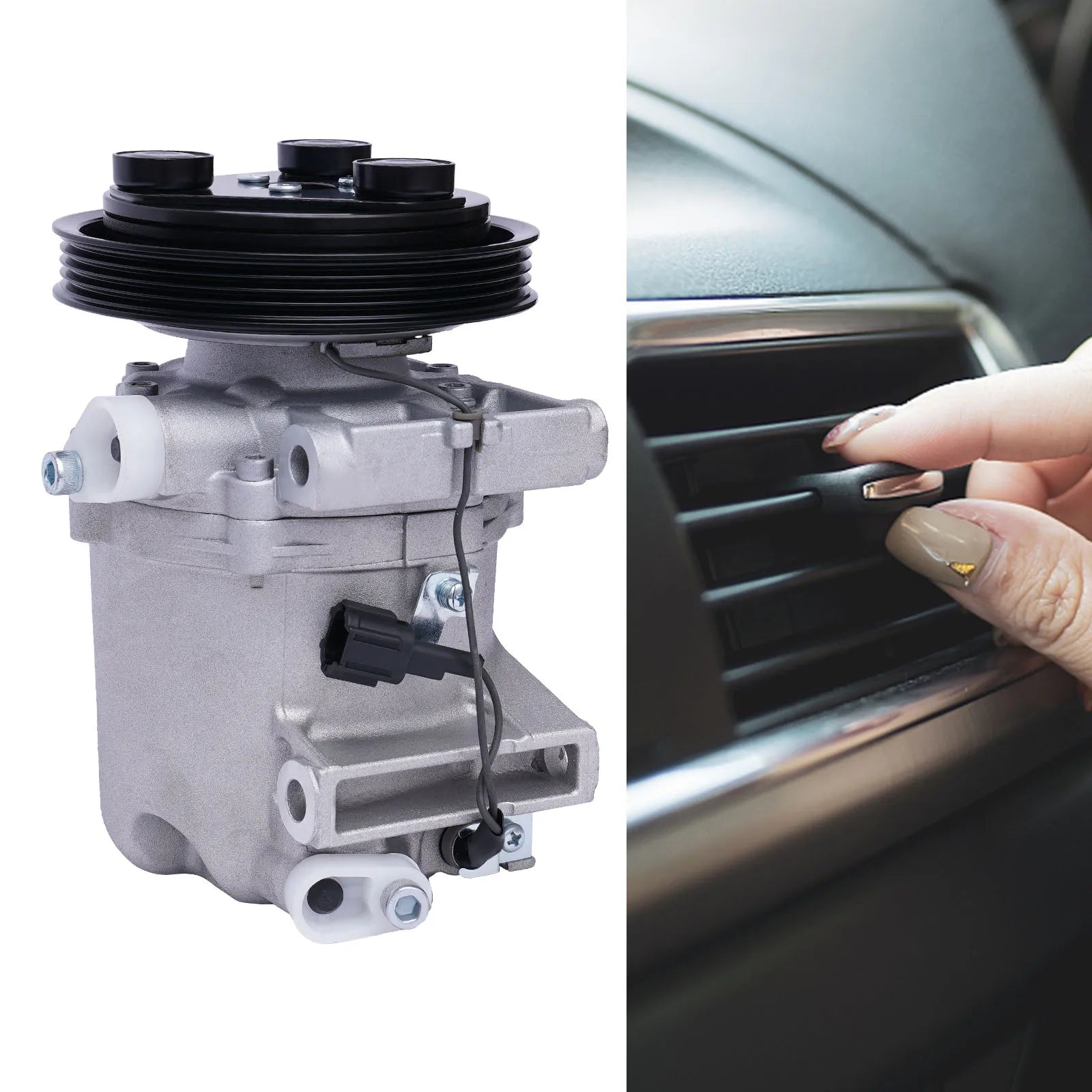A/C Compressor With Clutch CO 10386C, Replacement for 99-04 Nissan Frontier 3.3L & 00-04 Xterra 3.3L, 12V