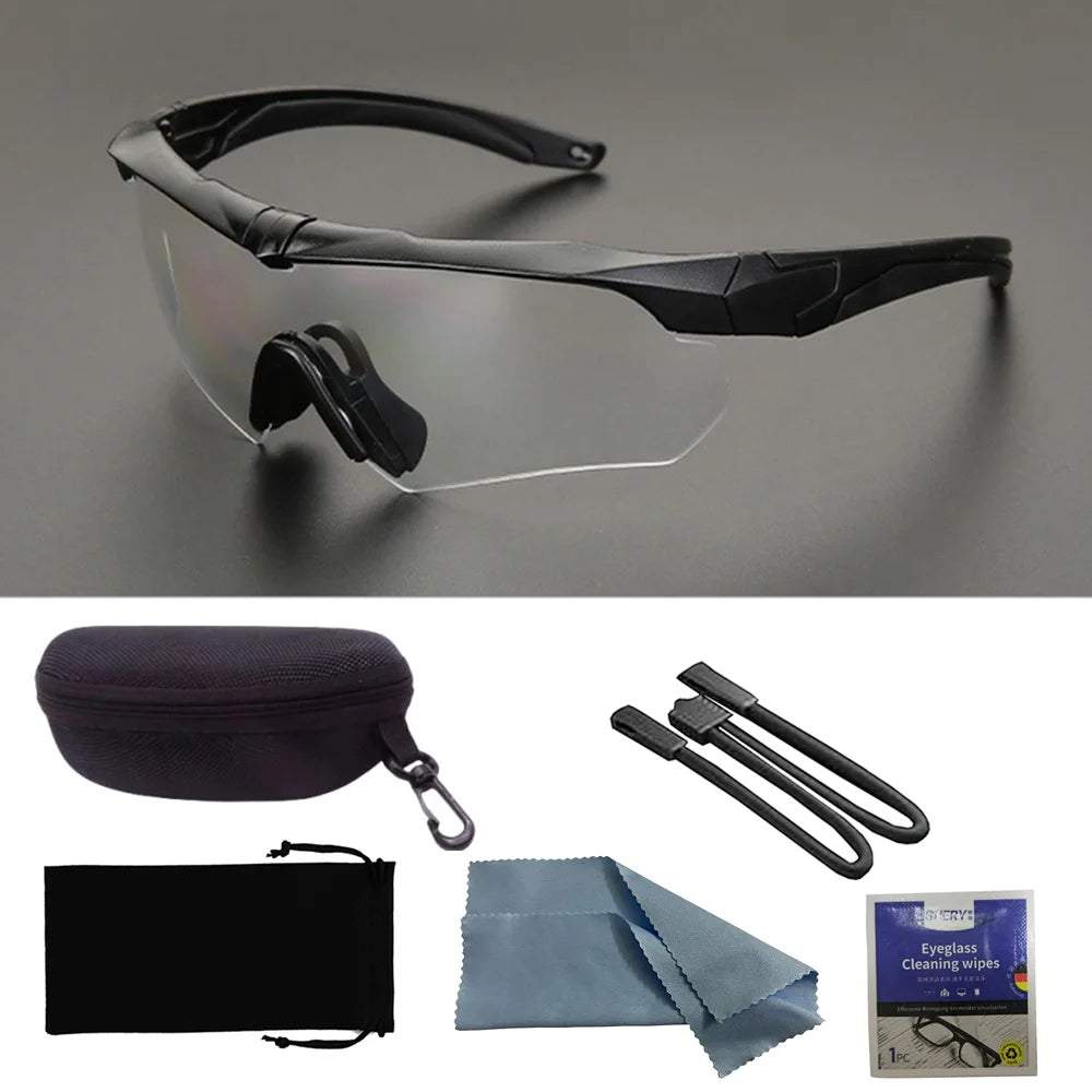 Tactical Eyewear Eye Protection Goggles Unisex Shooting Glasses with 3 Interchangeable Lens Airsoft Goggle for Outdoor Sports