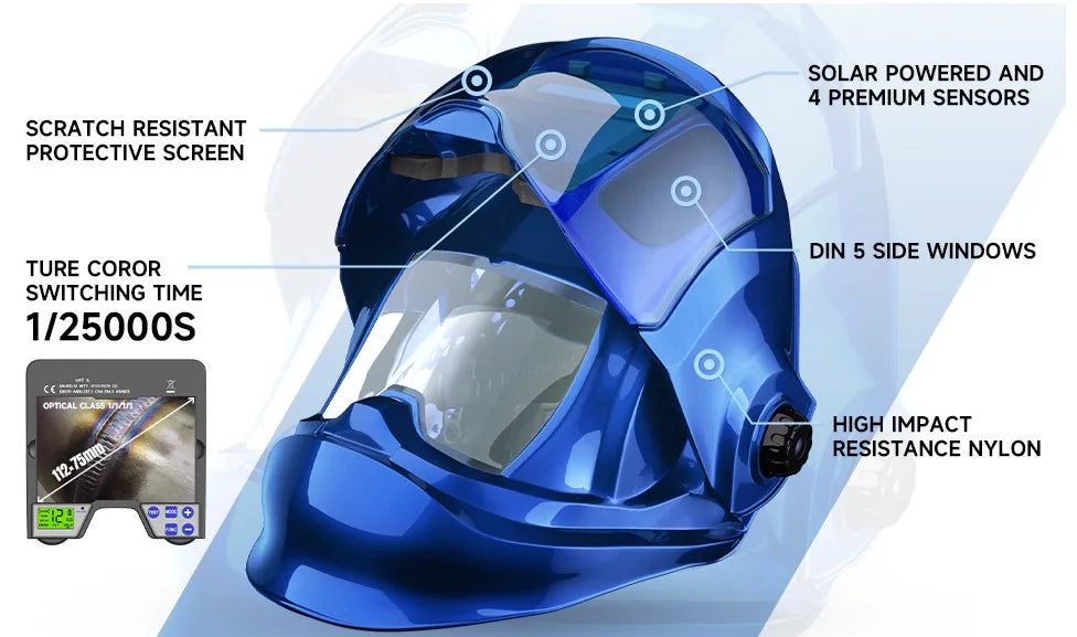 SAFEUP Professional Welding Helmet EN379 1111 for TIG MIG MAG MMA True Color Auto Darkening Welding Hood Flip UP Cap Mask Welder