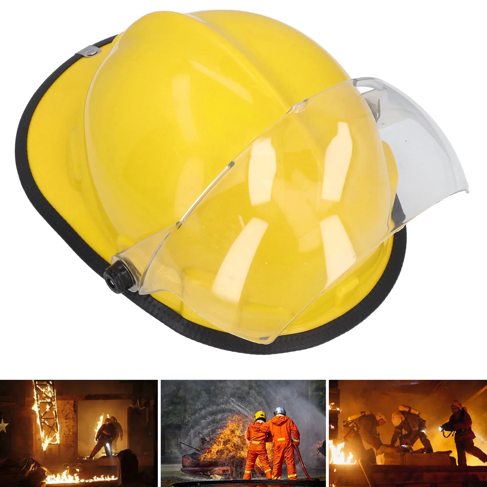 Helmet Electrical Insulation Firefighter Safety Helmet Adjustable Heat Resistant with Face  for Construction