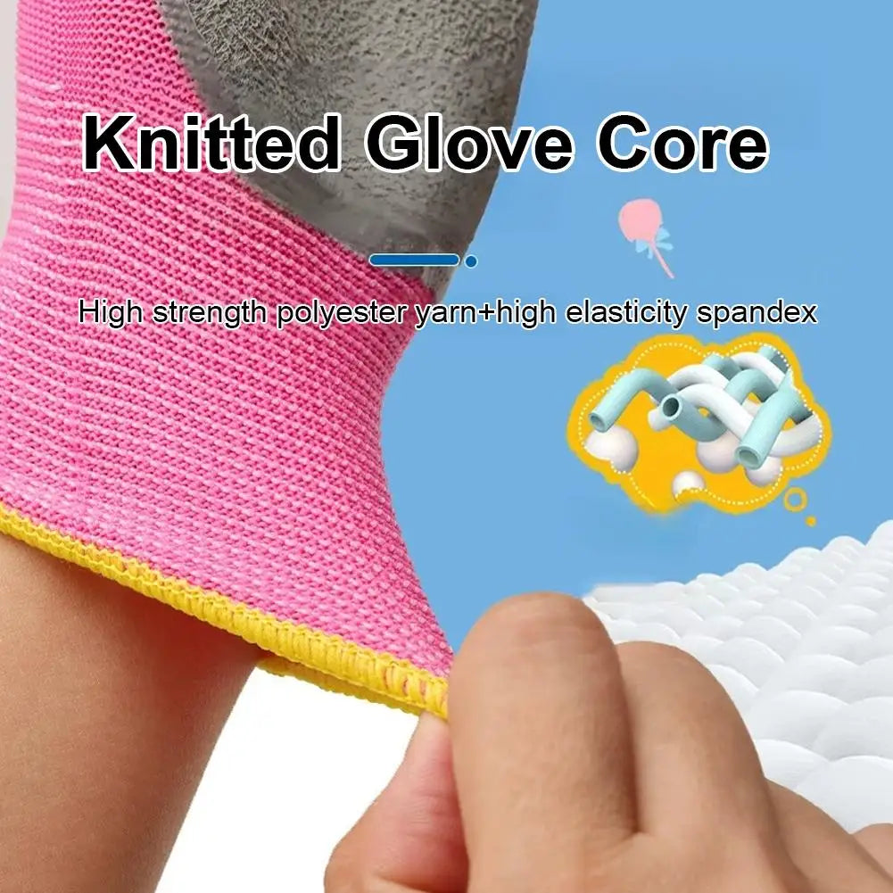 Kids Durable Waterproof Garden Work Gloves Non-Slip Children Safety Yard Work Gloves Portable Garden Supplies Gardening Gloves
