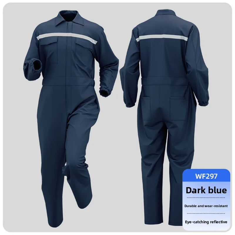 Men's reflective overalls, wear-resistant and dirt-resistant, shipyard workshop construction safety and labor protection overall