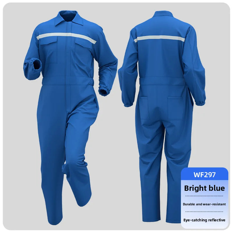 Men's reflective overalls, wear-resistant and dirt-resistant, shipyard workshop construction safety and labor protection overall