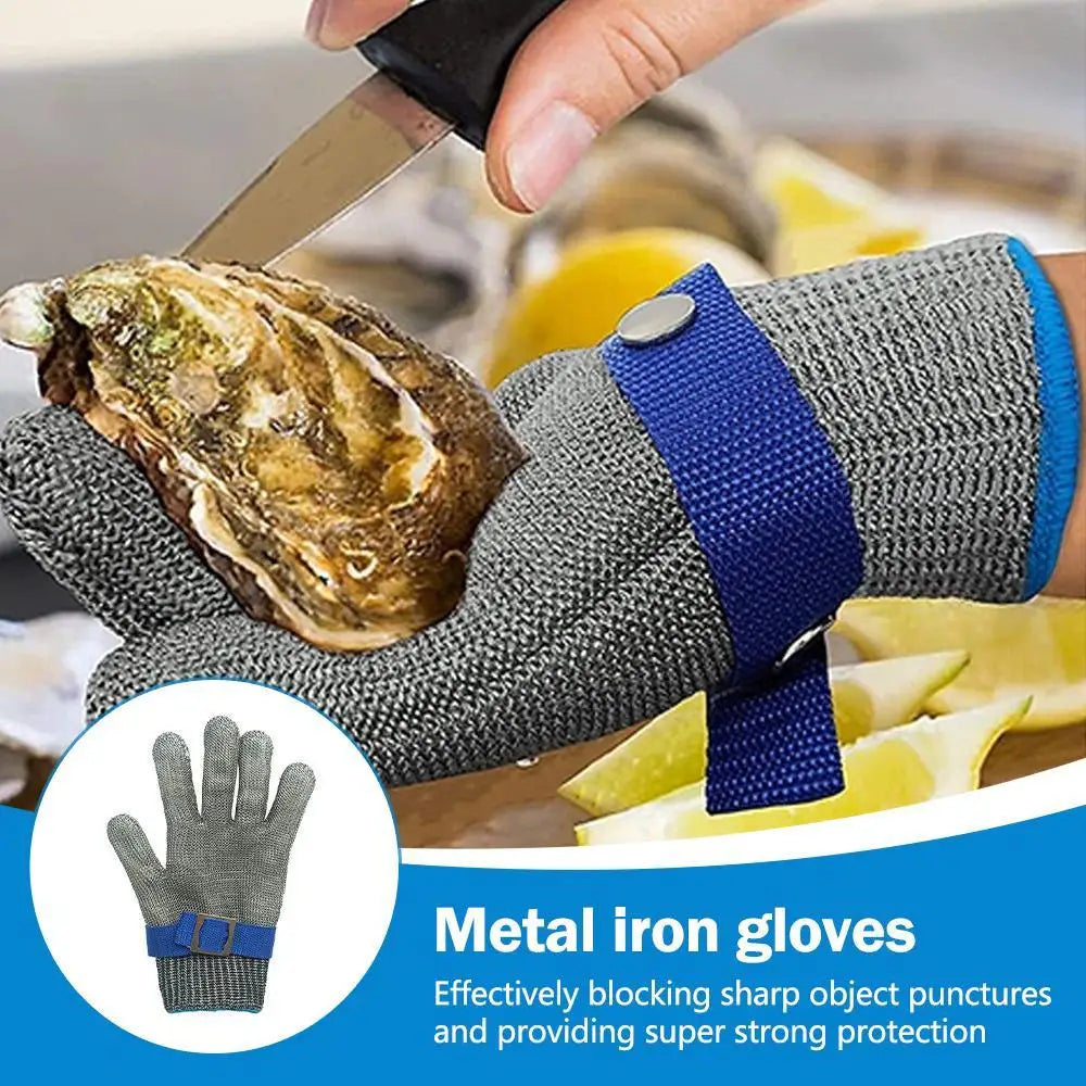 Anti-cut Gloves Safety Cut Proof Stab Resistant Stainless Steel Wire Metal Mesh Butcher Hand Protect Meat Cut-Resistant Gloves