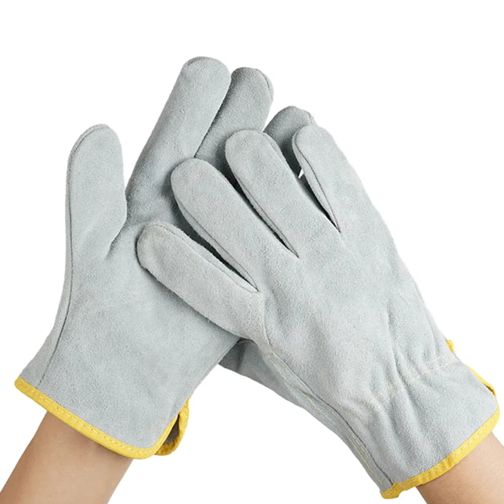 1 Pair Fireproof Durable Sheepskin Leather Welder Gloves for Welding Metal Hand Tools Anti-Heat Work Safety Gloves