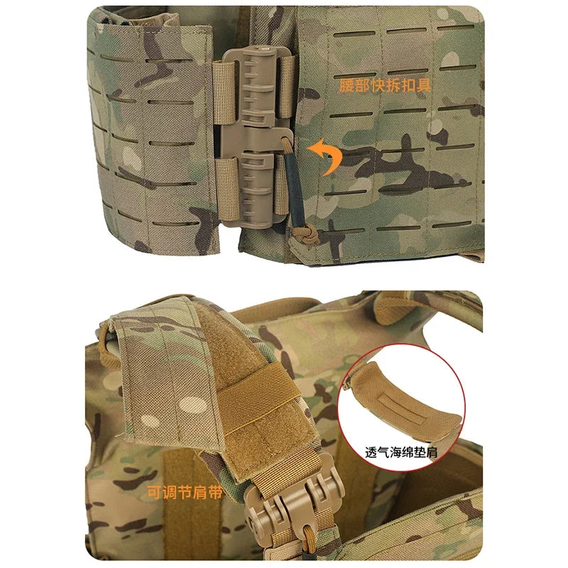 Quick disassembly multi-functional vest, outdoor training suit, CS protective suit, wilderness hunting safety vest
