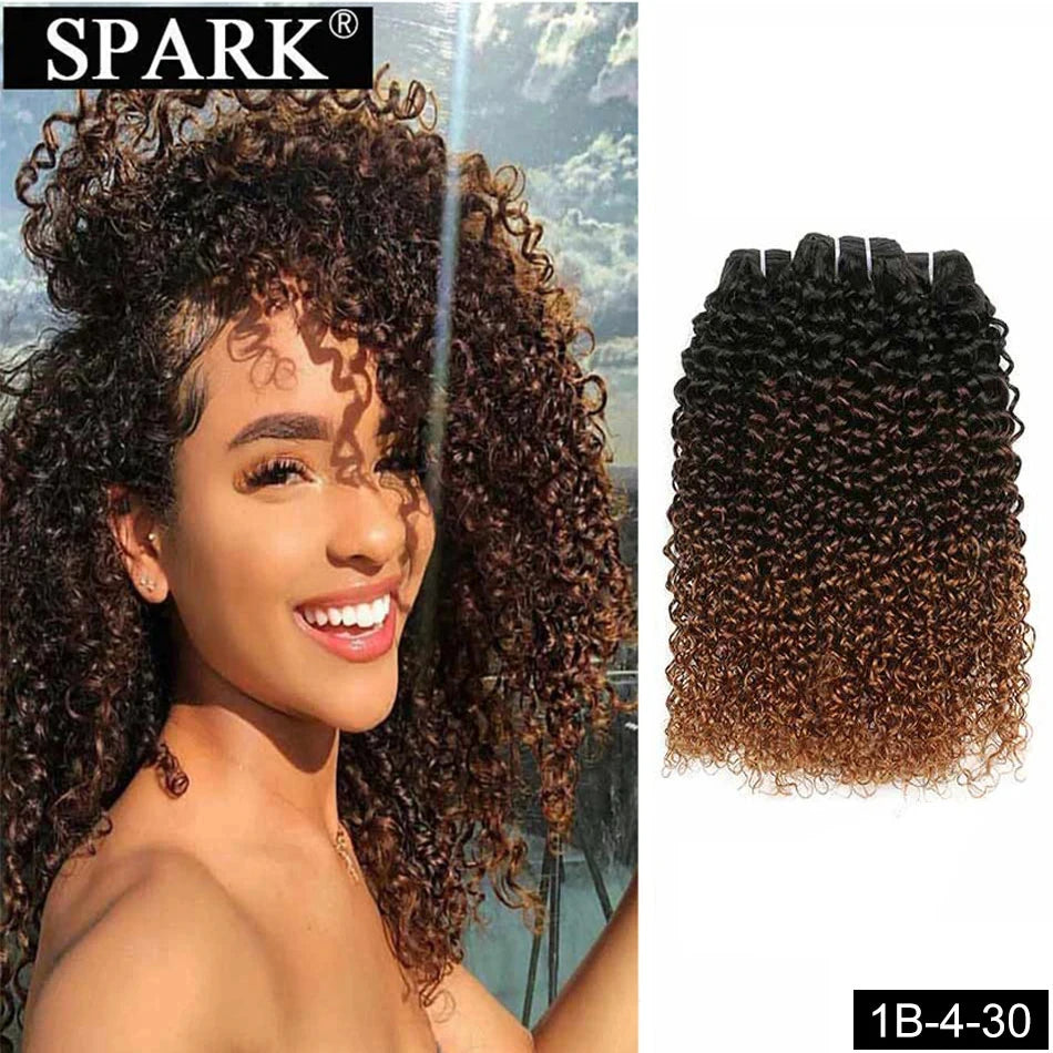 1B/4/30 Color Bundles Afro Kinky Curly Human Hair T1B430 Extensions Ombre Brazilian 100% Human Hair Weave Bundle