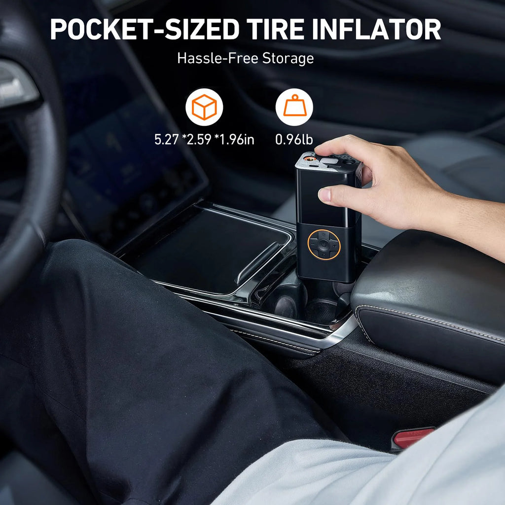 Portable 8000mAh Cordless Tire Inflator-150PSI Fast Air Compressor for car, Motorcycle, Bike and Sports /balls