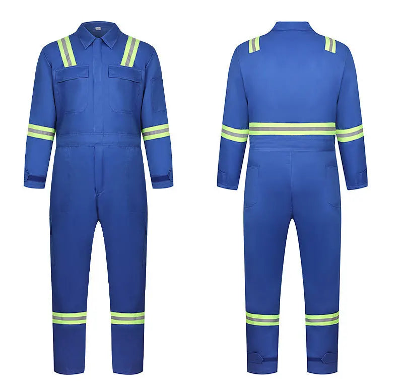 Hi Vis Work Overall Auto Repair Workshop Welding Suit Mechanic Uniform Coal Miner Mariner Porter Coverall Reflective Safety Suit