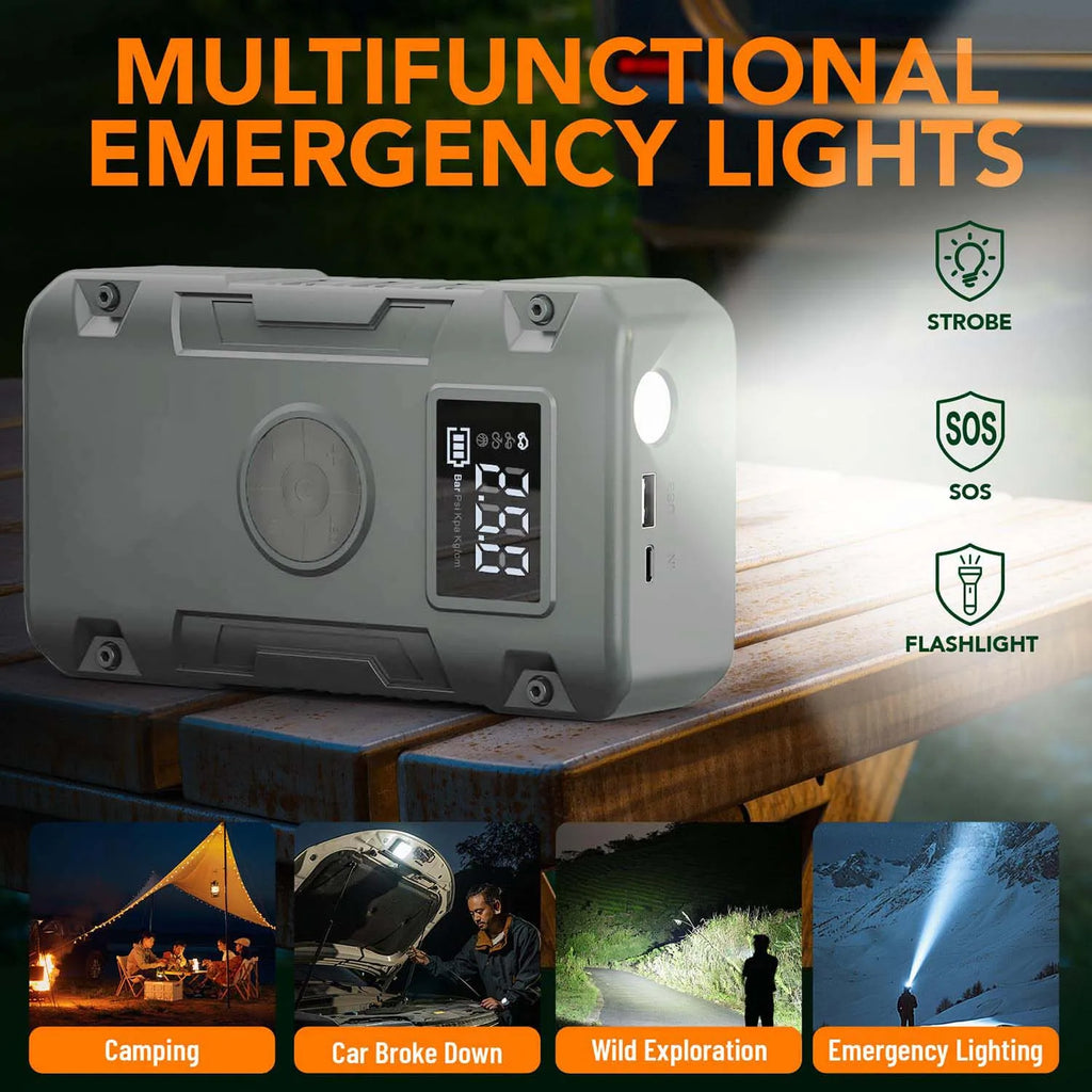5-IN-1 Jump Starter 7000A,12V Car Battery Jump Starter with Air Compressor (Up to All Gas or 10.0L Diesel Engine)