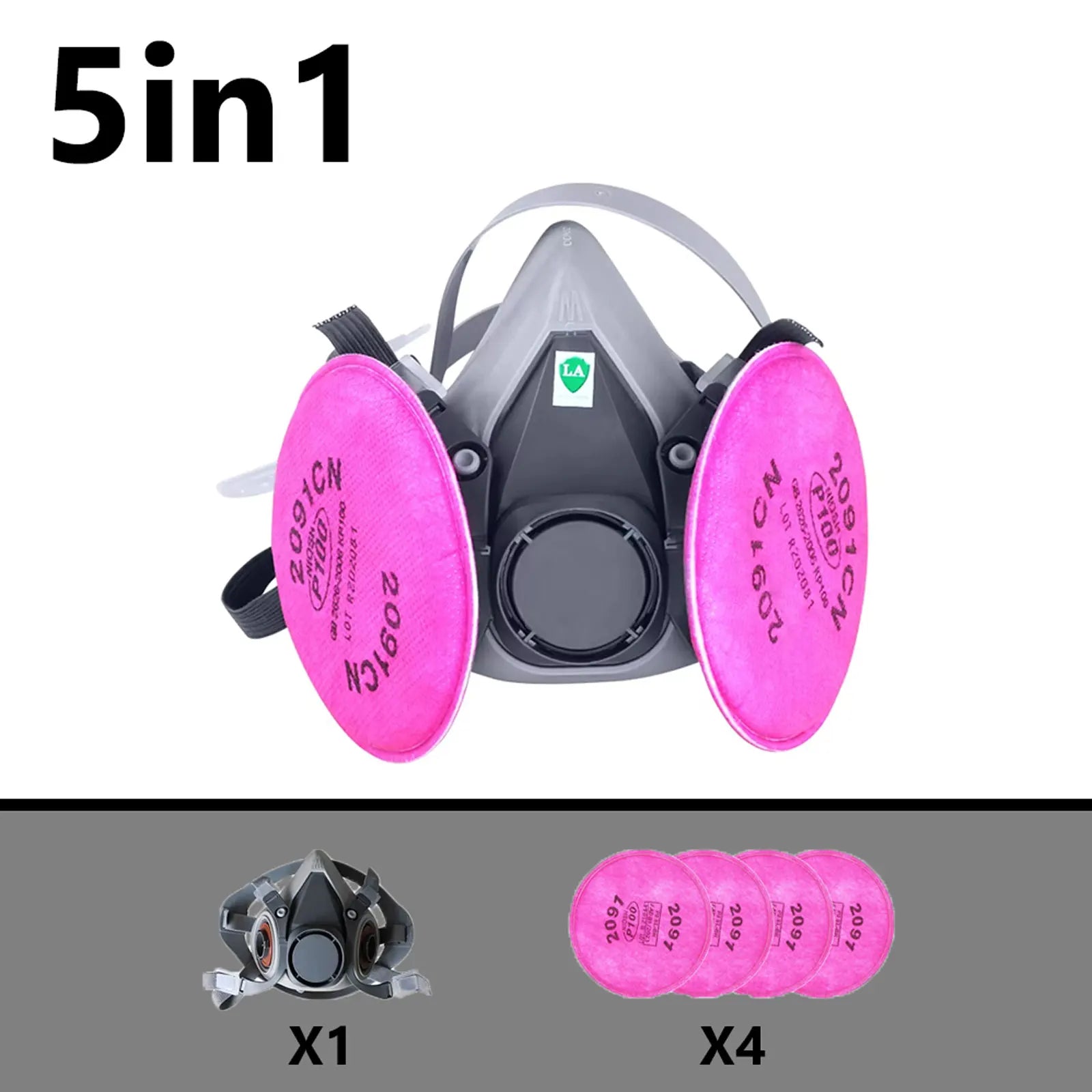 27in1 6200 Half Face Dust Gas Mask Respirator For Industrial Paint Spray Chemical Organic Vapor With Filters Protection