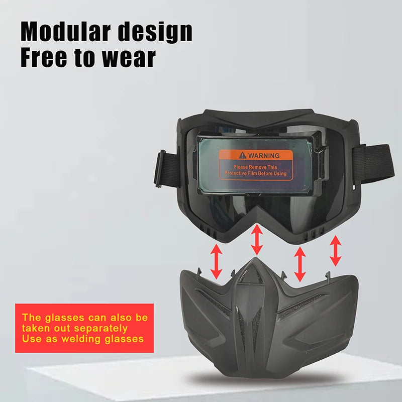 Auto Darkening Welding Helmet Welder Protector Helmet Detachable Welding Mask Head-mounted Breathable Welding Protector Helmet