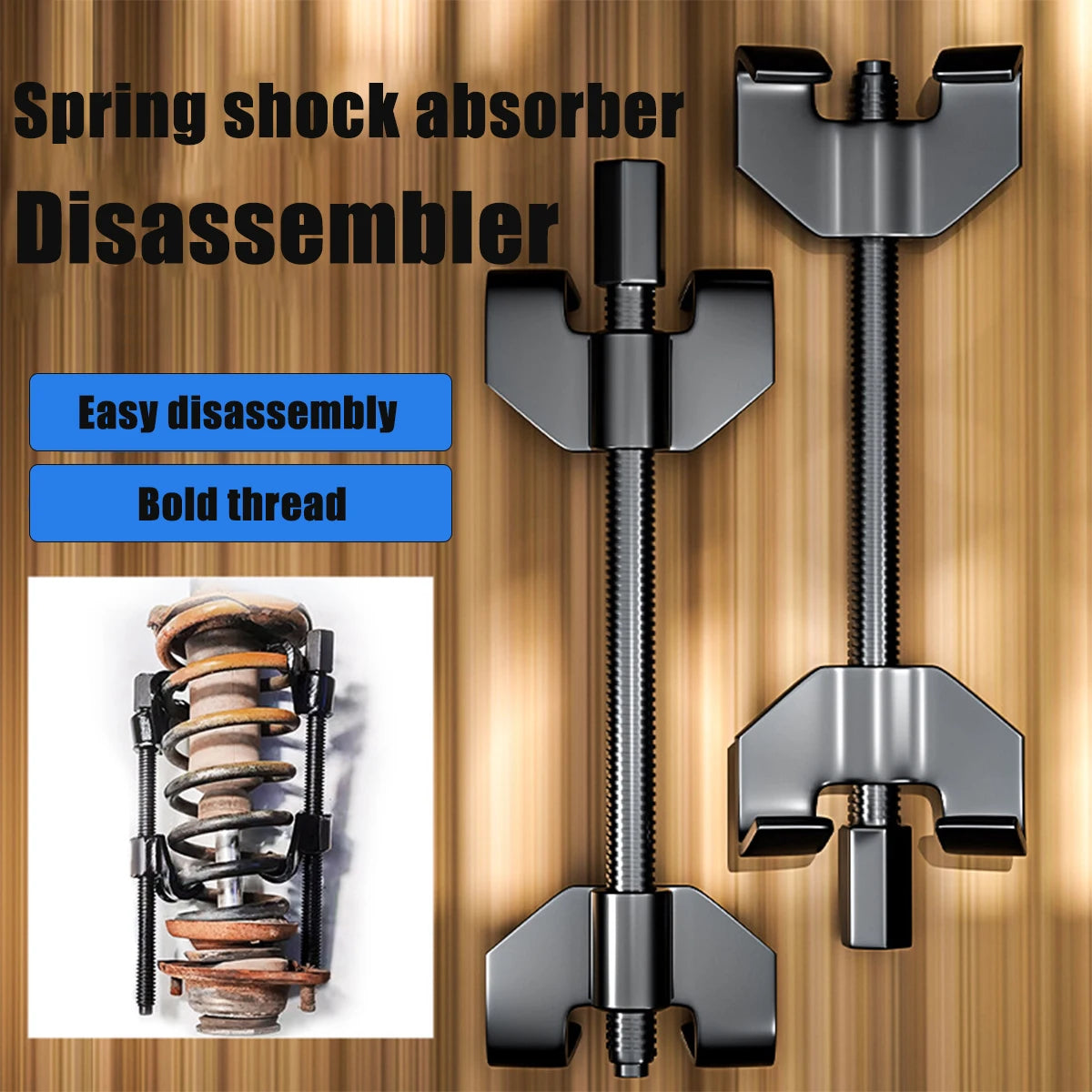 1 Pair 38CM/28CM Car Suspension Spring Compressor Heavy Duty Disassembly and Assembly Tool 1/2" Drive Compress the Coil Spring