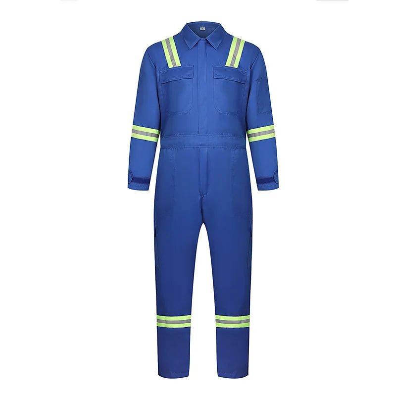 Hi Vis Work Overall Auto Repair Workshop Welding Suit Mechanic Uniform Coal Miner Mariner Porter Coverall Reflective Safety Suit