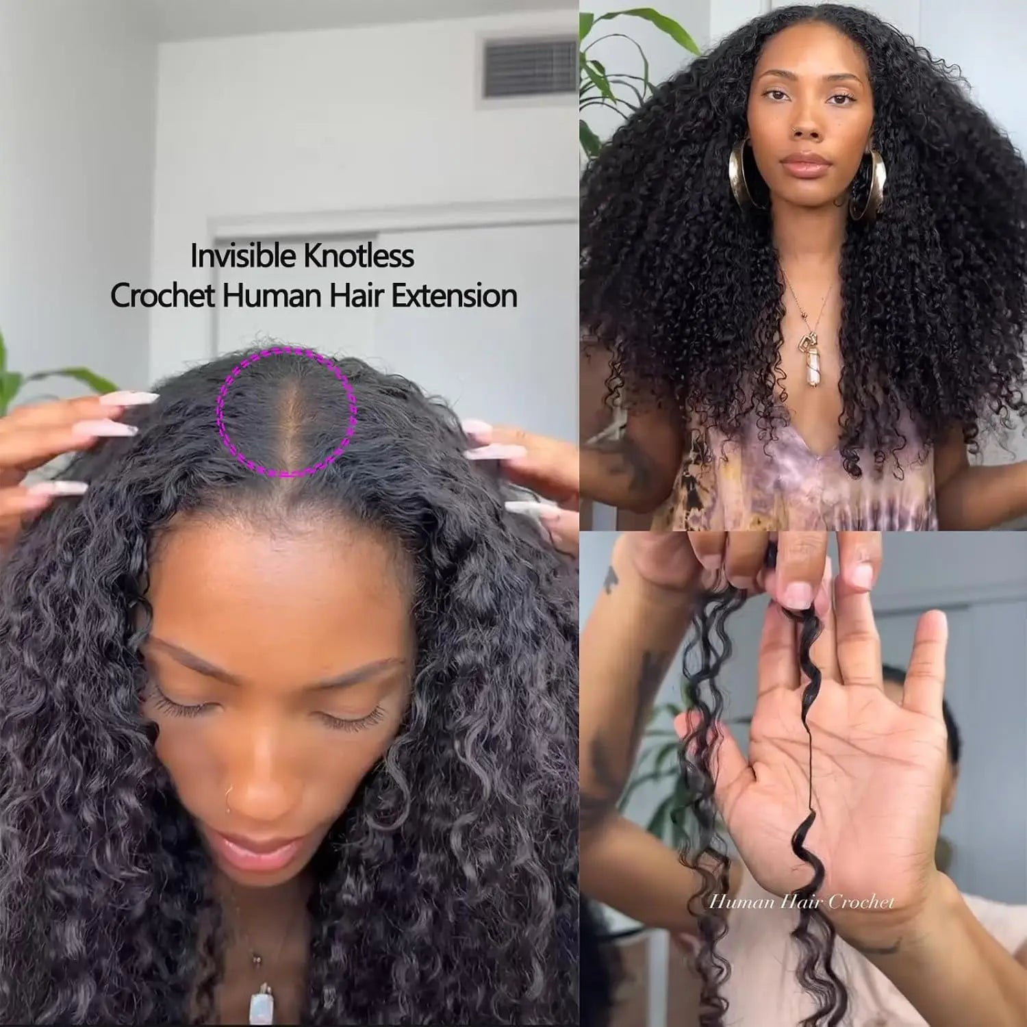 12A Afro Kinky Curly Crochet Human Hair Extensions Knotless Redivided Small Spirals Curly Feather Hair Extensions For Braiding
