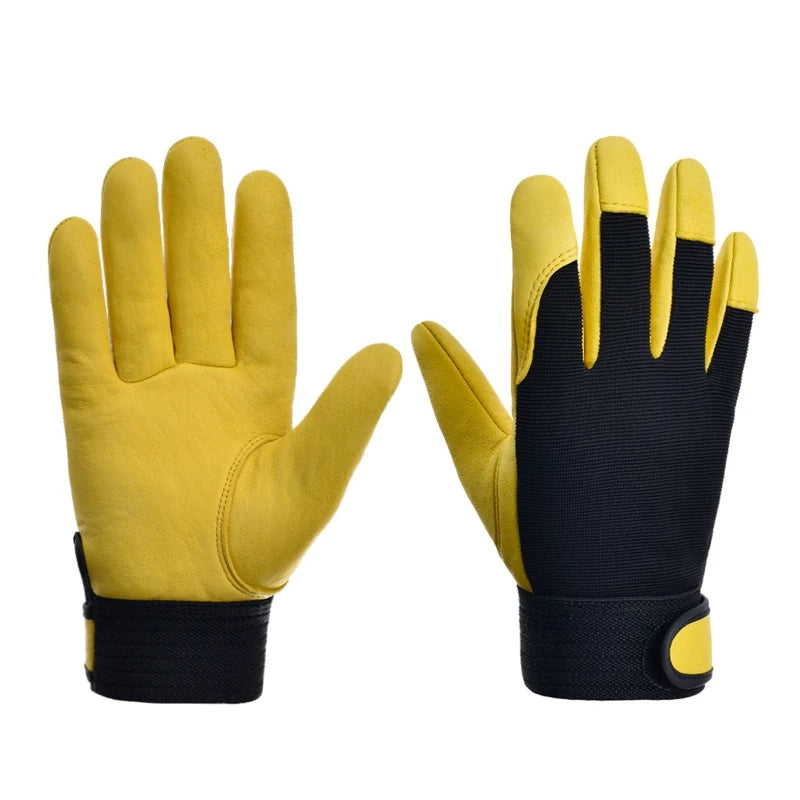 1 Pair Safety Work Gloves Builder Gloves Gardening Gloves Light-Duty Mechanic Gloves Imitation Sheepskin for M/L/XL/XXL