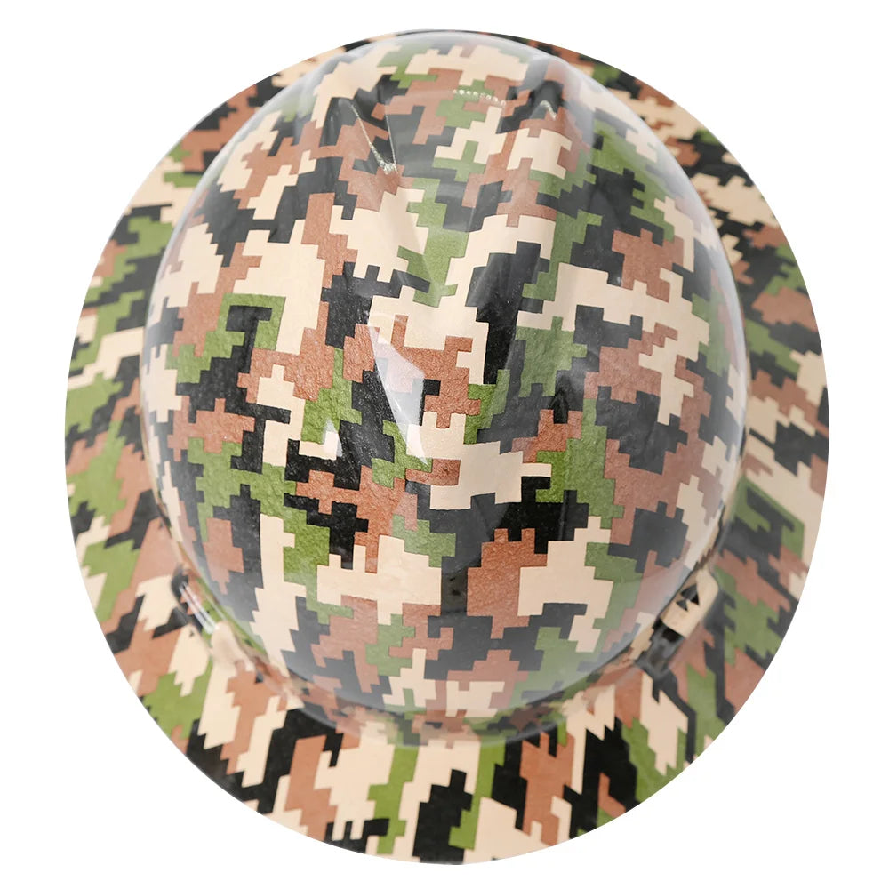 Camouflage Safety Helmet Full Brim Protective Hard Hat Outdoor Construction Sun Shade Hat High Strength Railway Metallurgy Mine