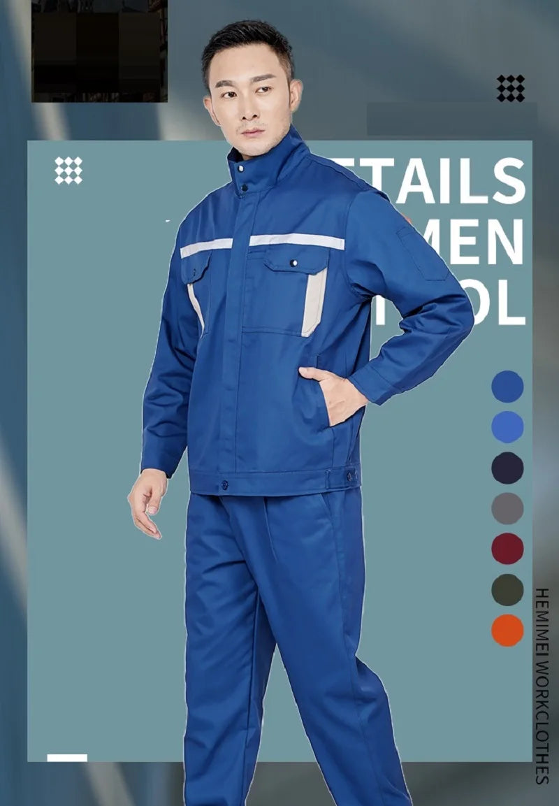 Hi Vis Safety Work Clothing Auto Repairman Working Uniforms Factory Workshop Porter Welder Work Coverall Mens Workwear Plus Size