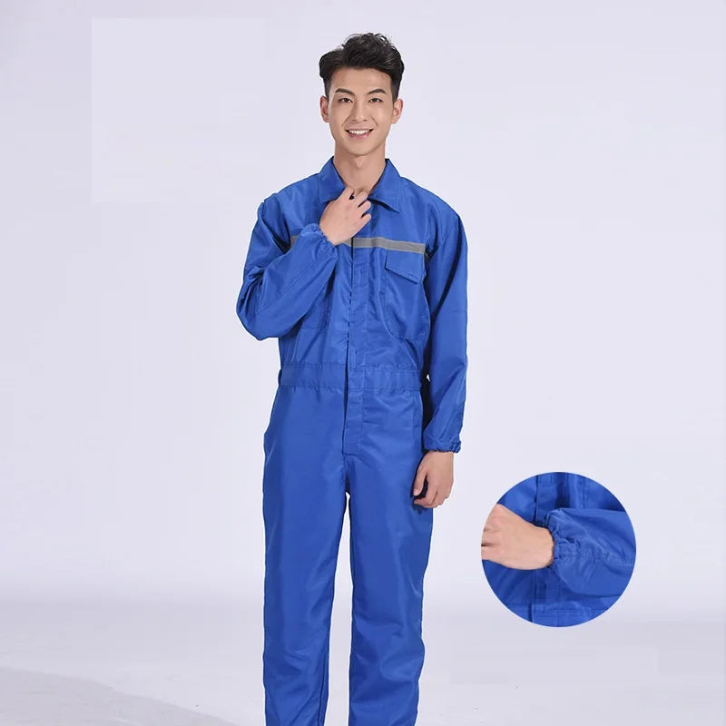 Reflective safety work overall Hi VIS painter working jumpsuit auto repairman mechanical labor coverall warehouse staff coverall