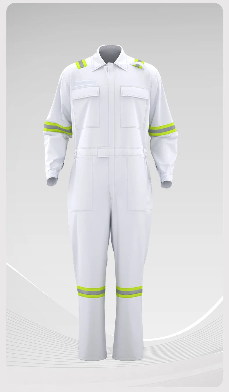 Hi Vis Work Overall Auto Repair Workshop Welding Suit Mechanic Uniform Coal Miner Mariner Porter Coverall Reflective Safety Suit