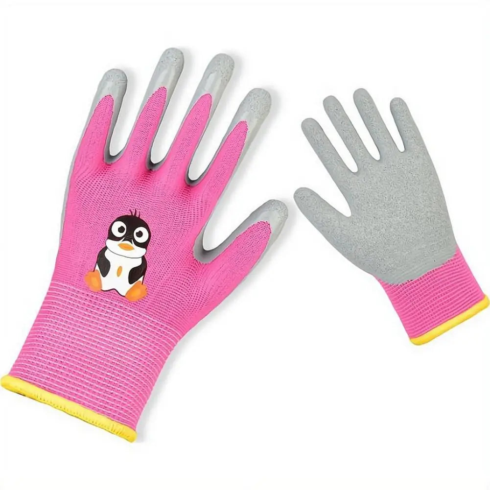 Kids Durable Waterproof Garden Work Gloves Non-Slip Children Safety Yard Work Gloves Portable Garden Supplies Gardening Gloves