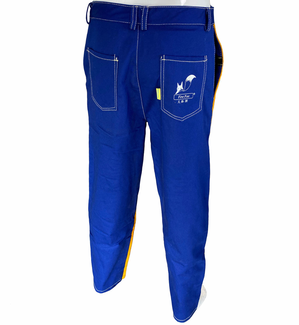 Fire Proof Welding Trousers Pants Split Cow Leather FR Cotton Welding Clothing Flame Retardant Welding Coverall