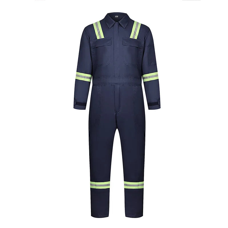Hi Vis Work Overall Auto Repair Workshop Welding Suit Mechanic Uniform Coal Miner Mariner Porter Coverall Reflective Safety Suit