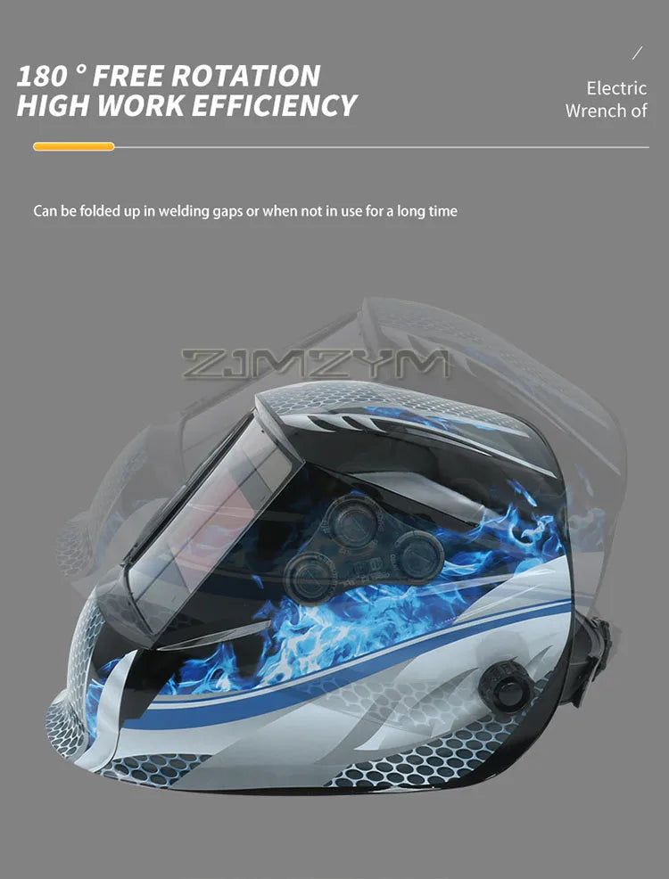 Large View Welder Protect Mask Automatic Dimming Welding Facemask 4 Sensors Solar Cell Powered Grinding Welding Cutting Helmet