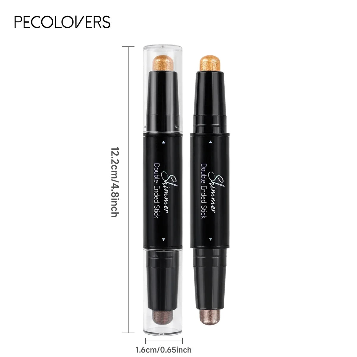 1PC Shimmer Double Head Eyeshadow Stick, Colorful, Waterproof, Easy Blend, for Stage Makeup and Music Festivals