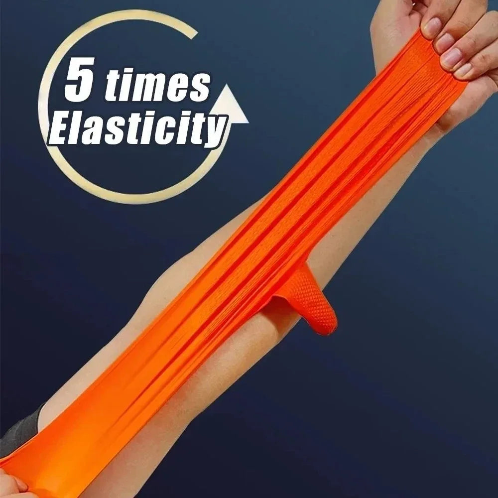 10pcs Heavy Duty Nitrile Gloves Orange Black with Diamond Textured Safety Gloves Waterproof Wear-Resistant Disposable Gloves