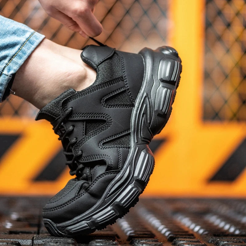 Women Safety Shoes Steel Toe Anti- Crush Lightweight Comfortable Anti- Slip Slip- Resistant Work Boots for Factory Floor