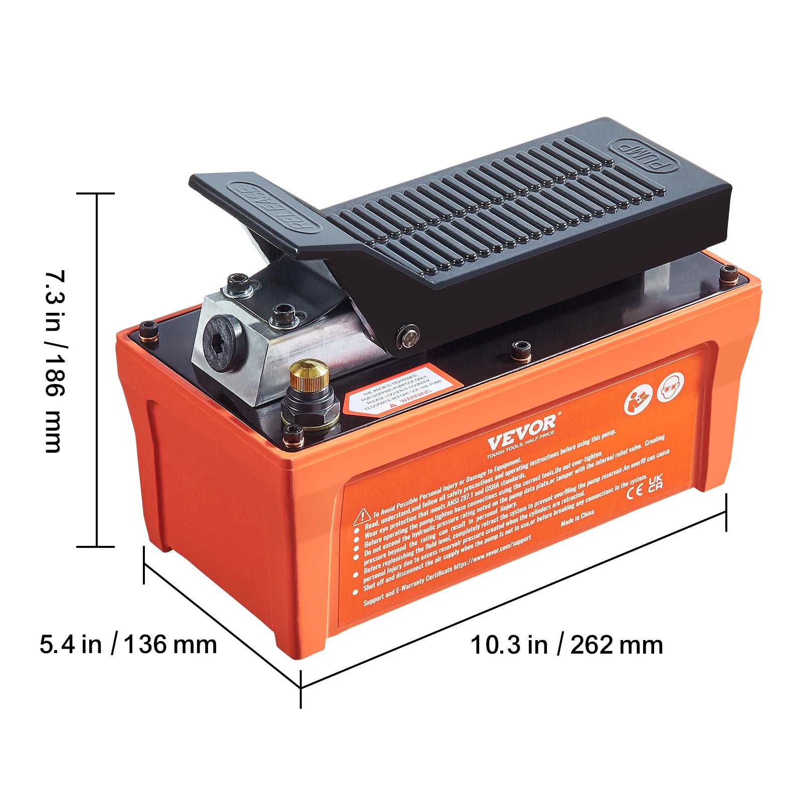 SucceBuy Air Hydraulic Pump 10,000 PSI 1/2 Gal Reservoir Foot Actuated Air Treadle for Auto Body Frame Machines and Pulling Post