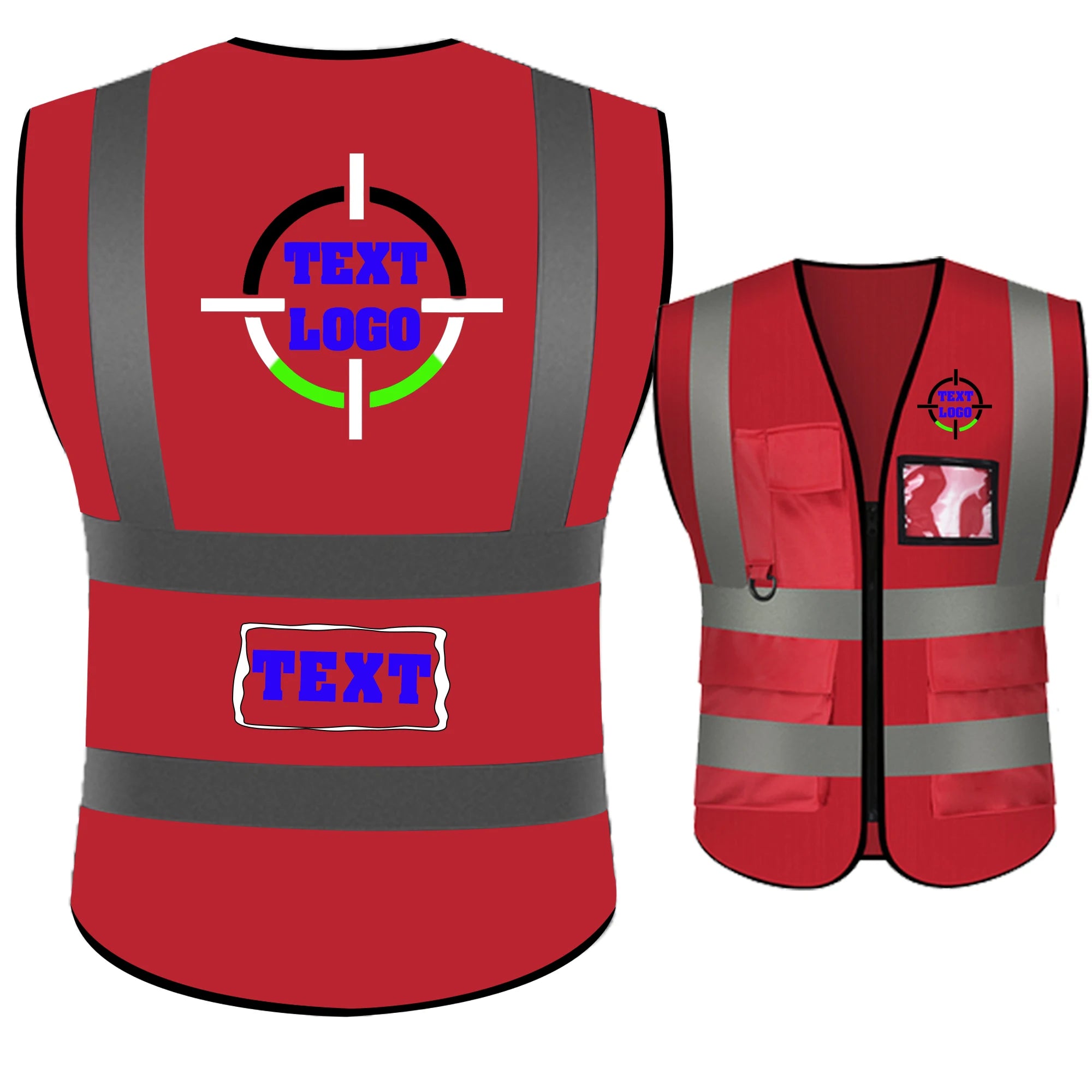 Custom Your Text Logo High Visibility Security Reflective Vest Personalized Construction Traffic Outdoor Safety Cycling Wear