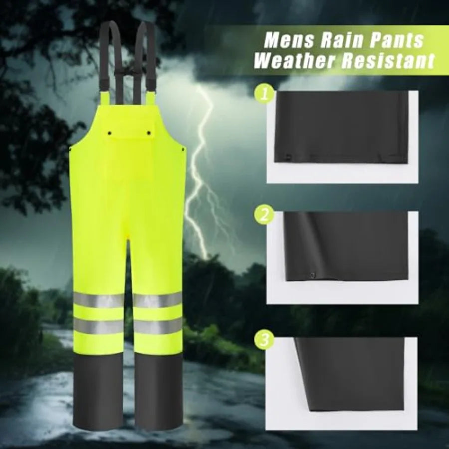 Rain Suit For Men and Women Waterproof Heavy Duty Rain Gear Reflective Jacket for Fishing Outdoor Work Raincoats